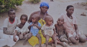 Some of the victims: Annet Nanyunja and her children